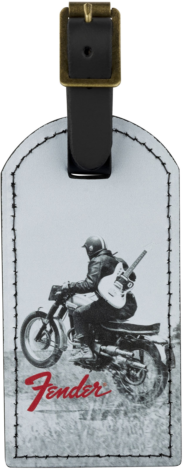 FENDER Fender Vintage Ad Luggage Tag, Motorcycle Rider