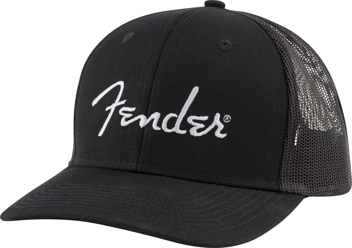 FENDER SILVER THREAD LOGO SNAPBACK TRUCKER HATBLACK ONE SIZE FITS MOST