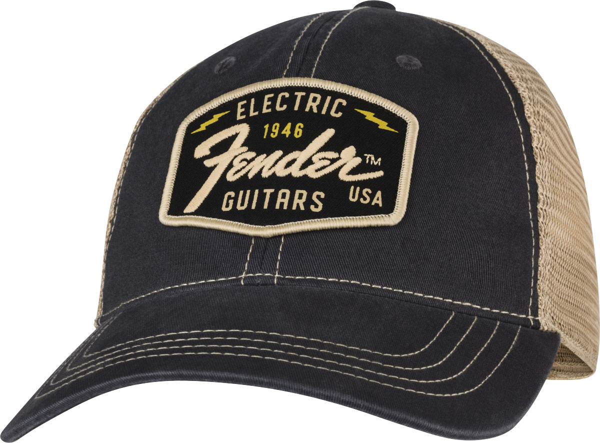 FENDER Fender Transition Logo Patch Hat, Black/Stone One Size