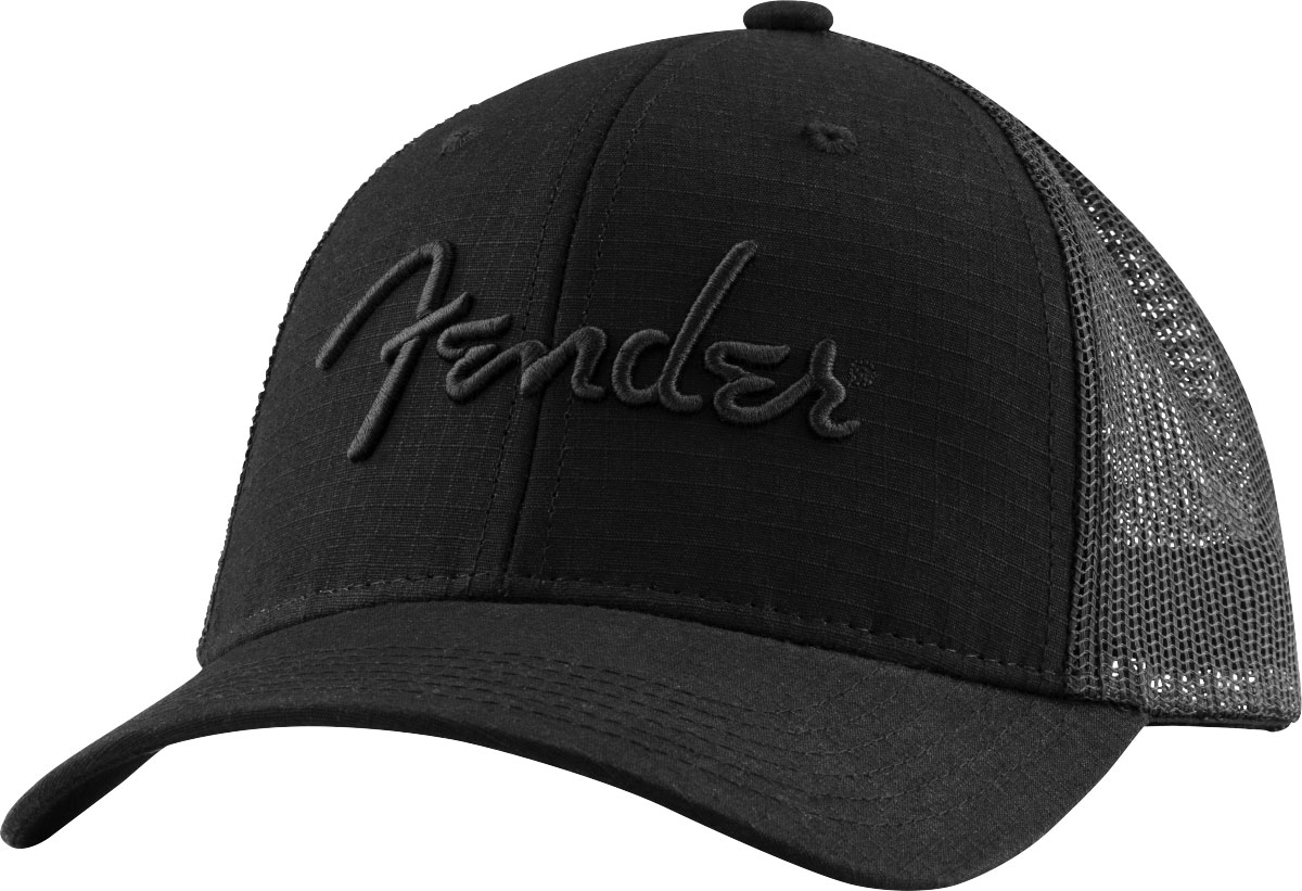 FENDER CASQUETTE À POCHETTES EN MAILLE 6 PANS NOIRE