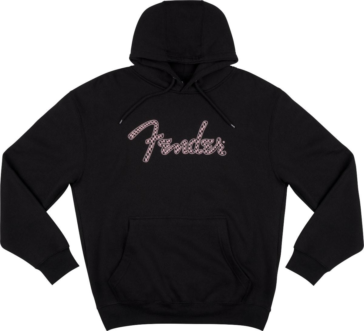 FENDER Spaghetti Logo Wavy Checker Hoodie, Pink Checker, XXL