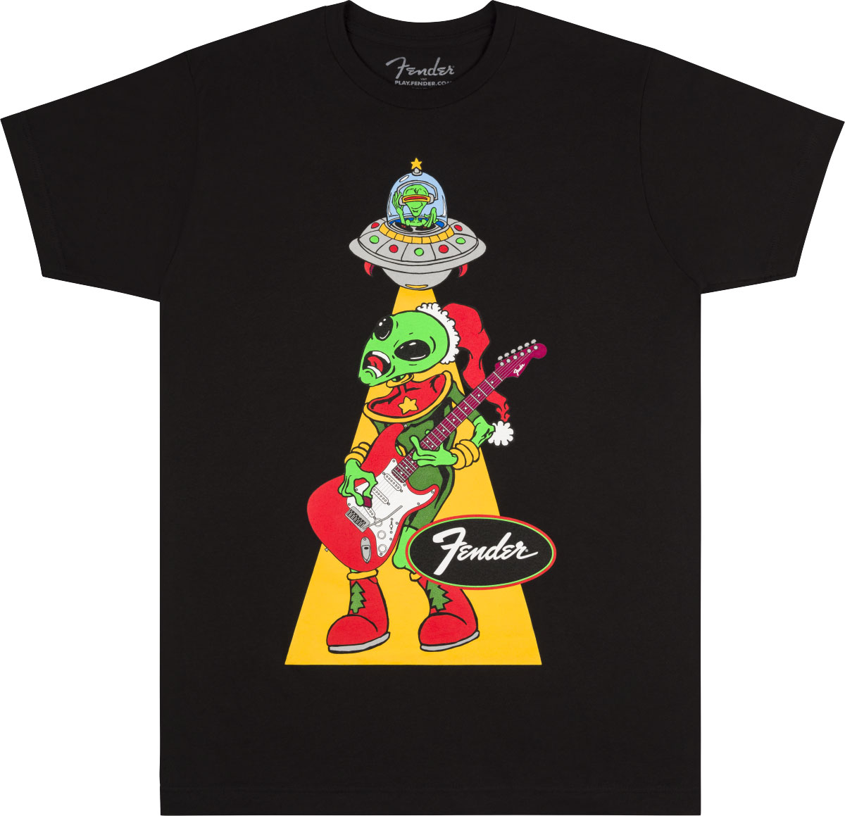 FENDER Fender Ugly Christmas Tee Alien, Blk, L