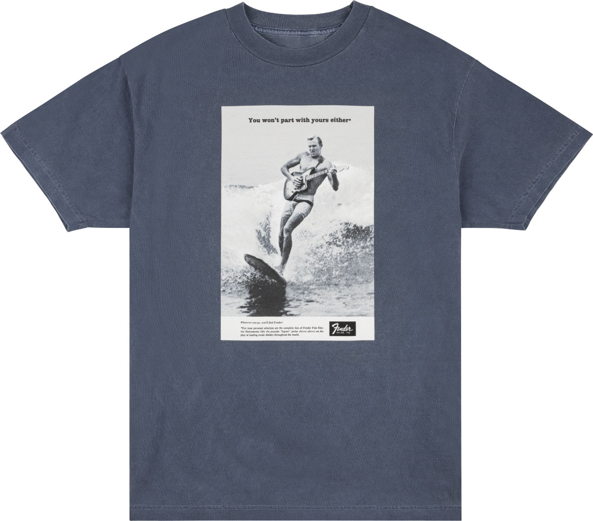 FENDER Vintage Ad Surfer Tee, Ocean, L