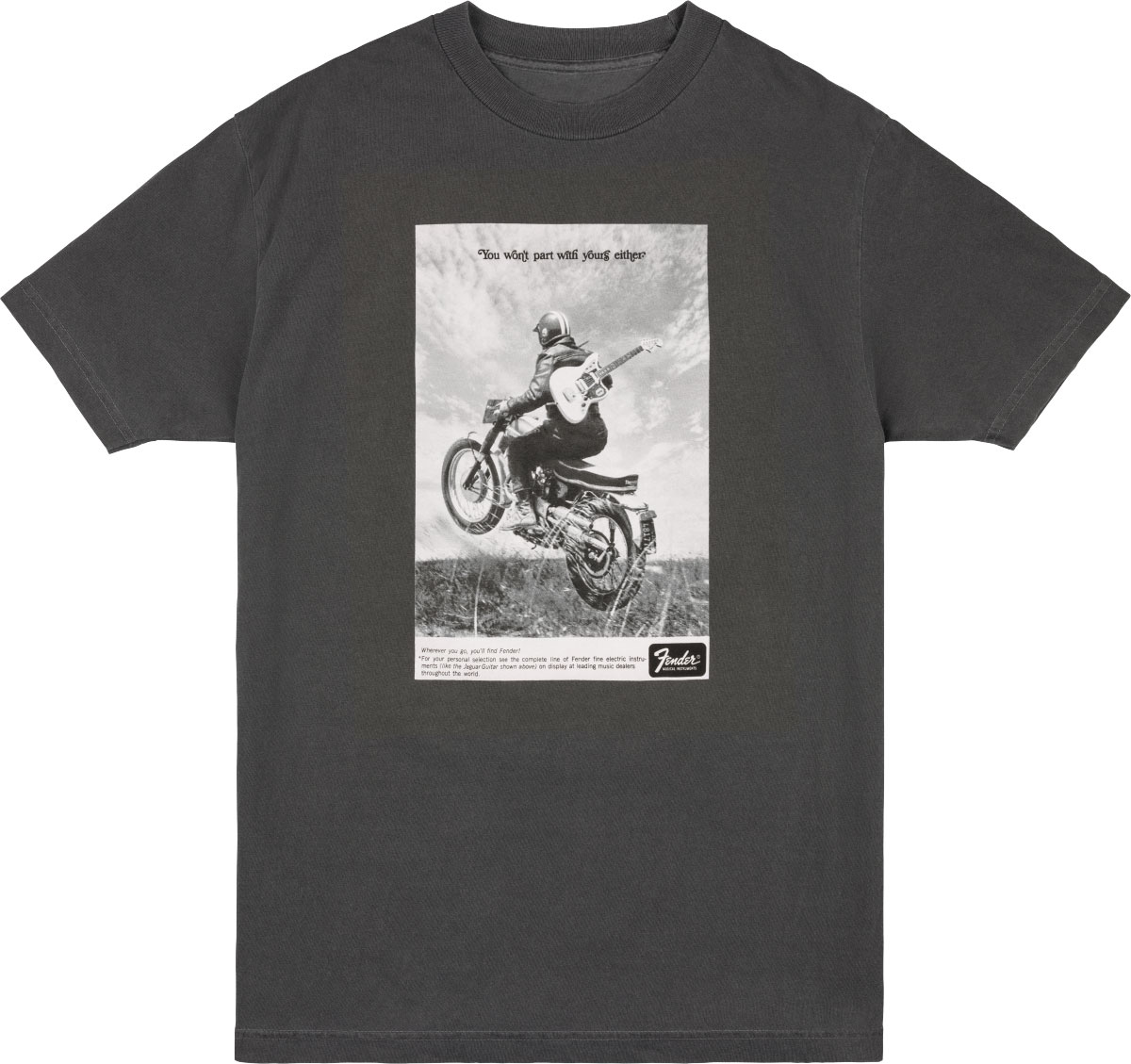 FENDER Vintage Ad Biker Tee, Graphite, L