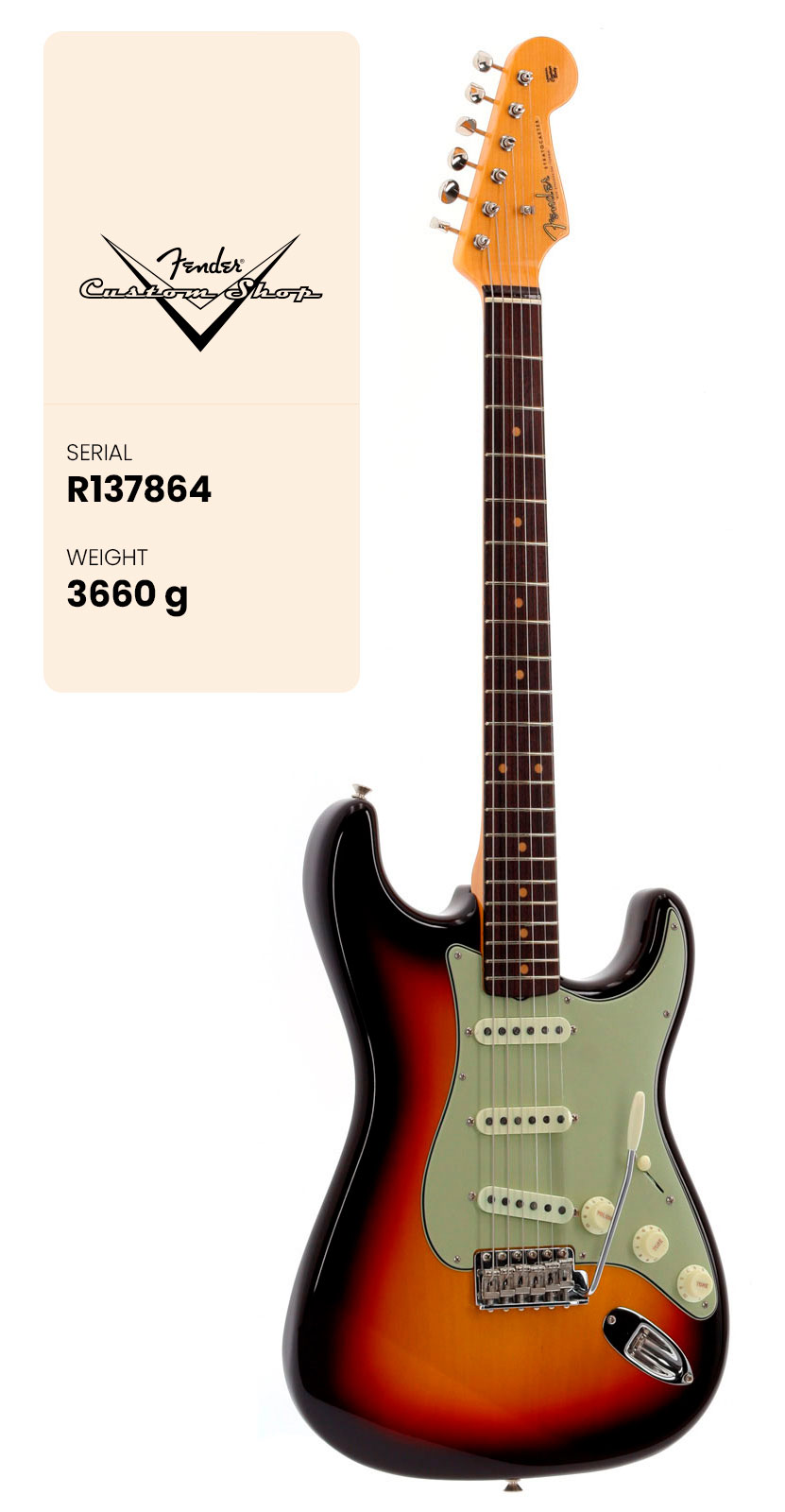 FENDER CUSTOM SHOP Stratocaster 59 Time Capsule Chocolate 3-Color Sunburst Vintage Custom 2025