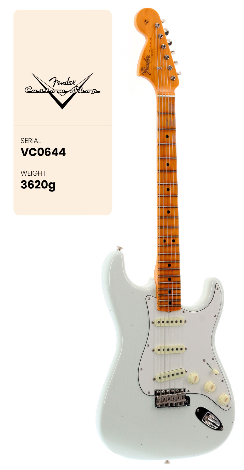 FENDER CUSTOM SHOP Stratocaster Jimi Hendrix VOODOO CHILD Journeyman Relic Olympic White Artist 2025