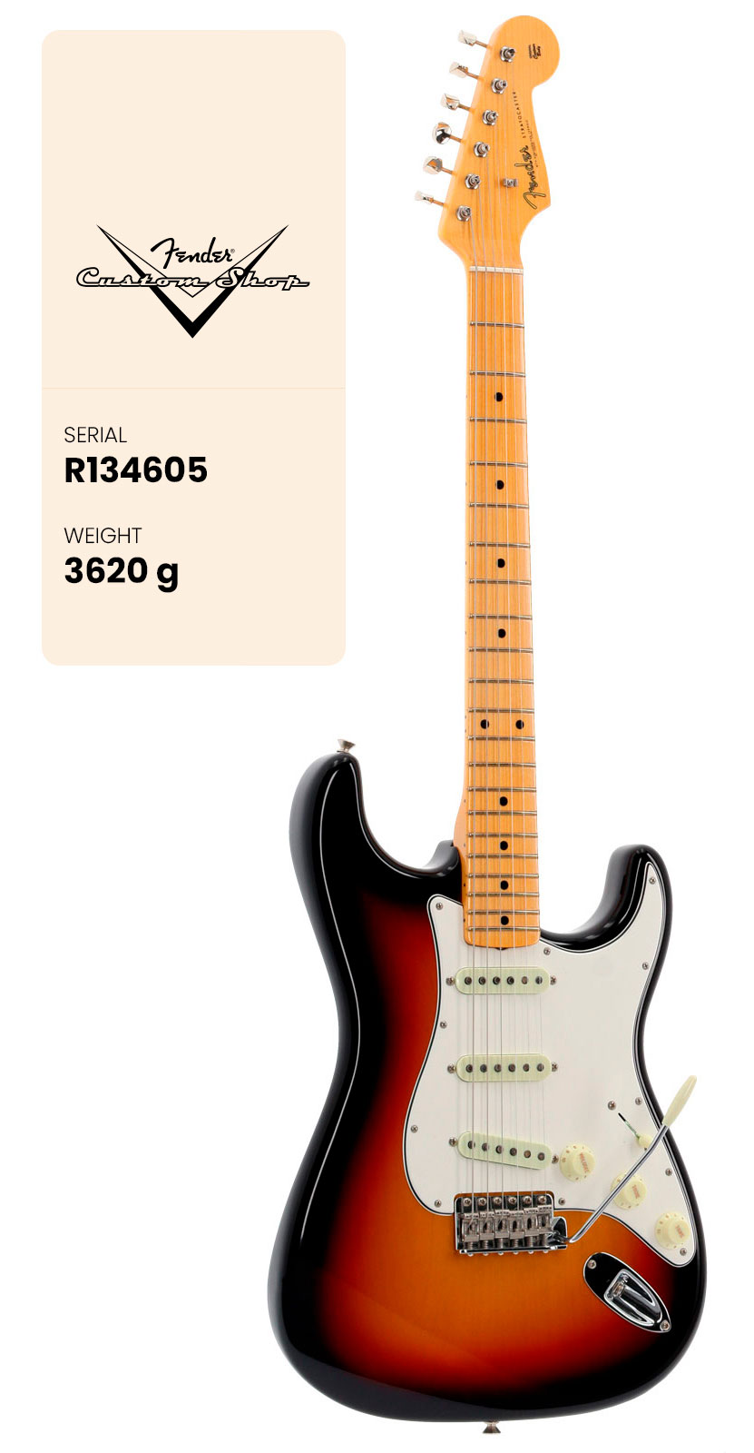 FENDER CUSTOM SHOP Stratocaster 62 Time Capsule 3-Color Sunburst Vintage Custom 2025