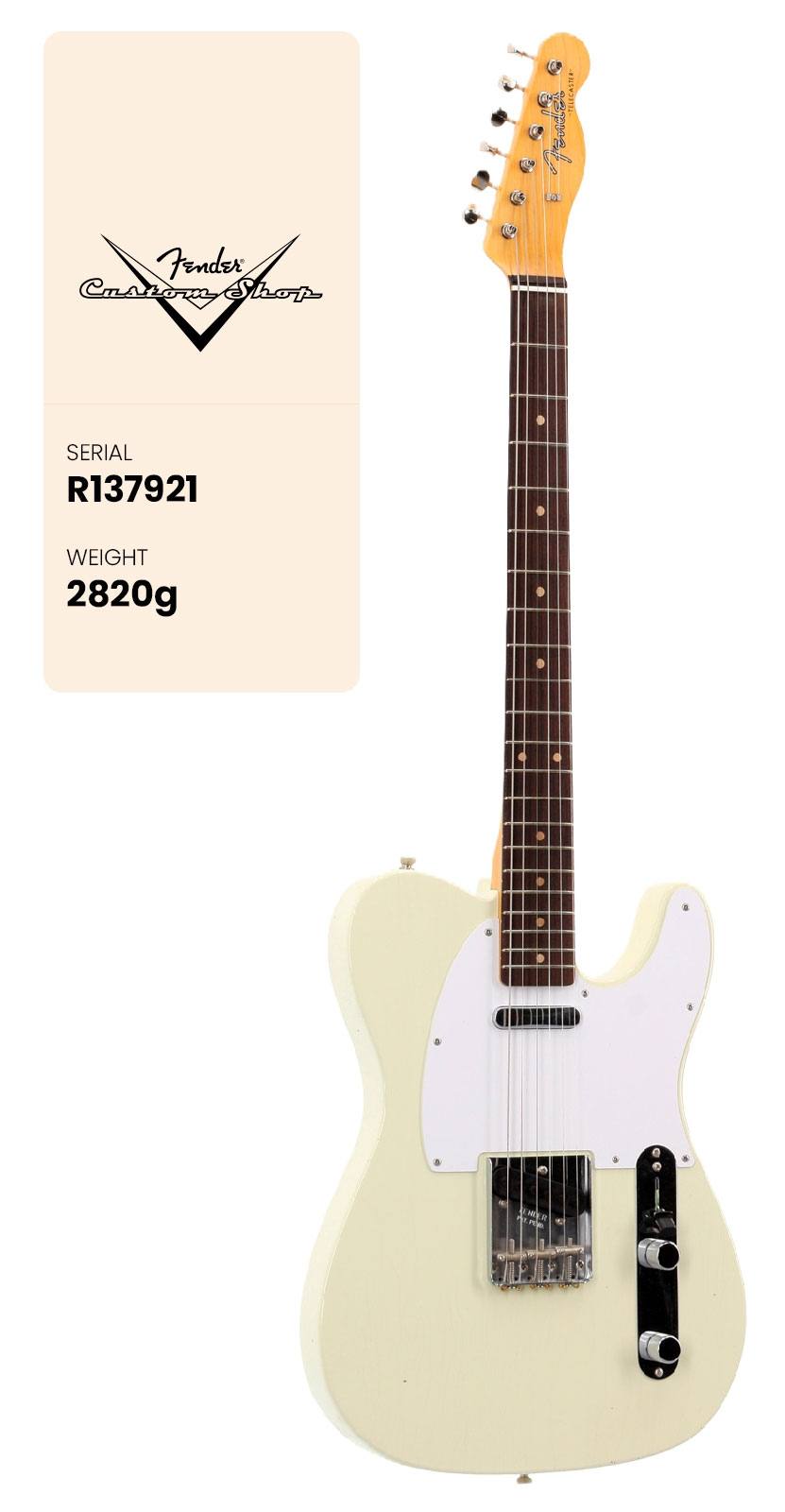 FENDER CUSTOM SHOP Telecaster Jimmy Page Light Journeyman Relic White Blonde