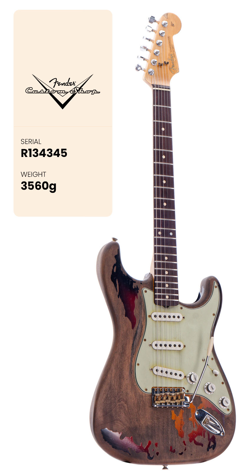FENDER CUSTOM SHOP Stratocaster Rory Gallagher Super Heavy Relic 3-Color Sunburst Signature Artist 2025