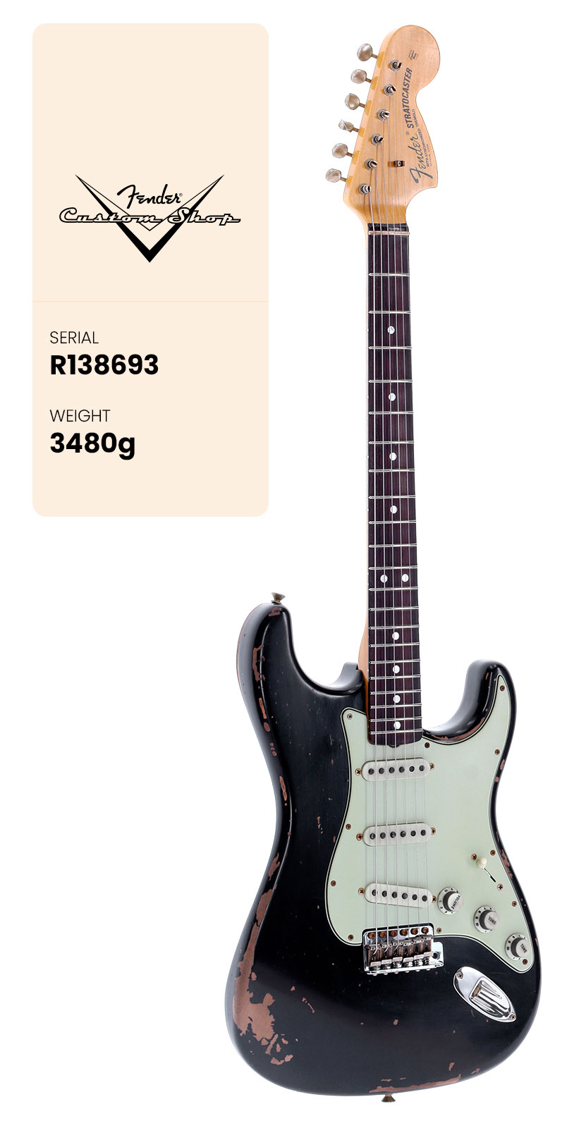 FENDER CUSTOM SHOP Stratocaster Michael Landau '68 Relic Black Signature Artist 2025 R138693