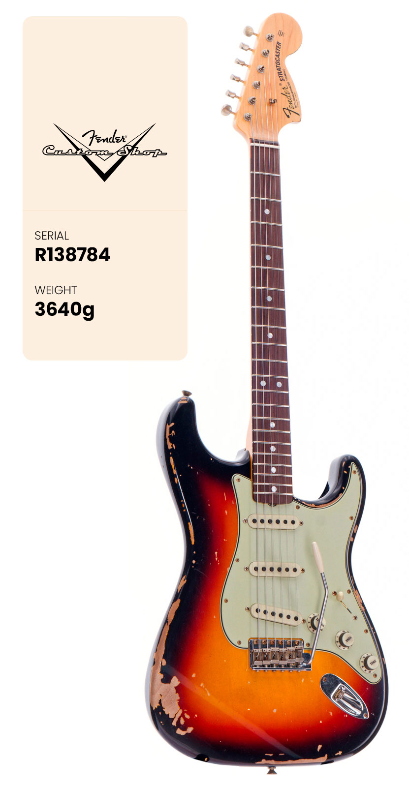 FENDER CUSTOM SHOP Stratocaster Michael Landau '68 Relic Bleached 3-Color Sunburst Signature Artist 2025