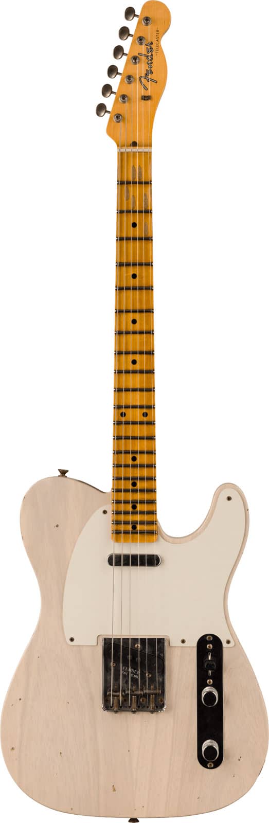 FENDER CUSTOM SHOP 1957 TELECASTER JOURNEYMAN RELIC 1-PIECE QUARTERSAWN MAPLE NECK AGED WHITE BLONDE