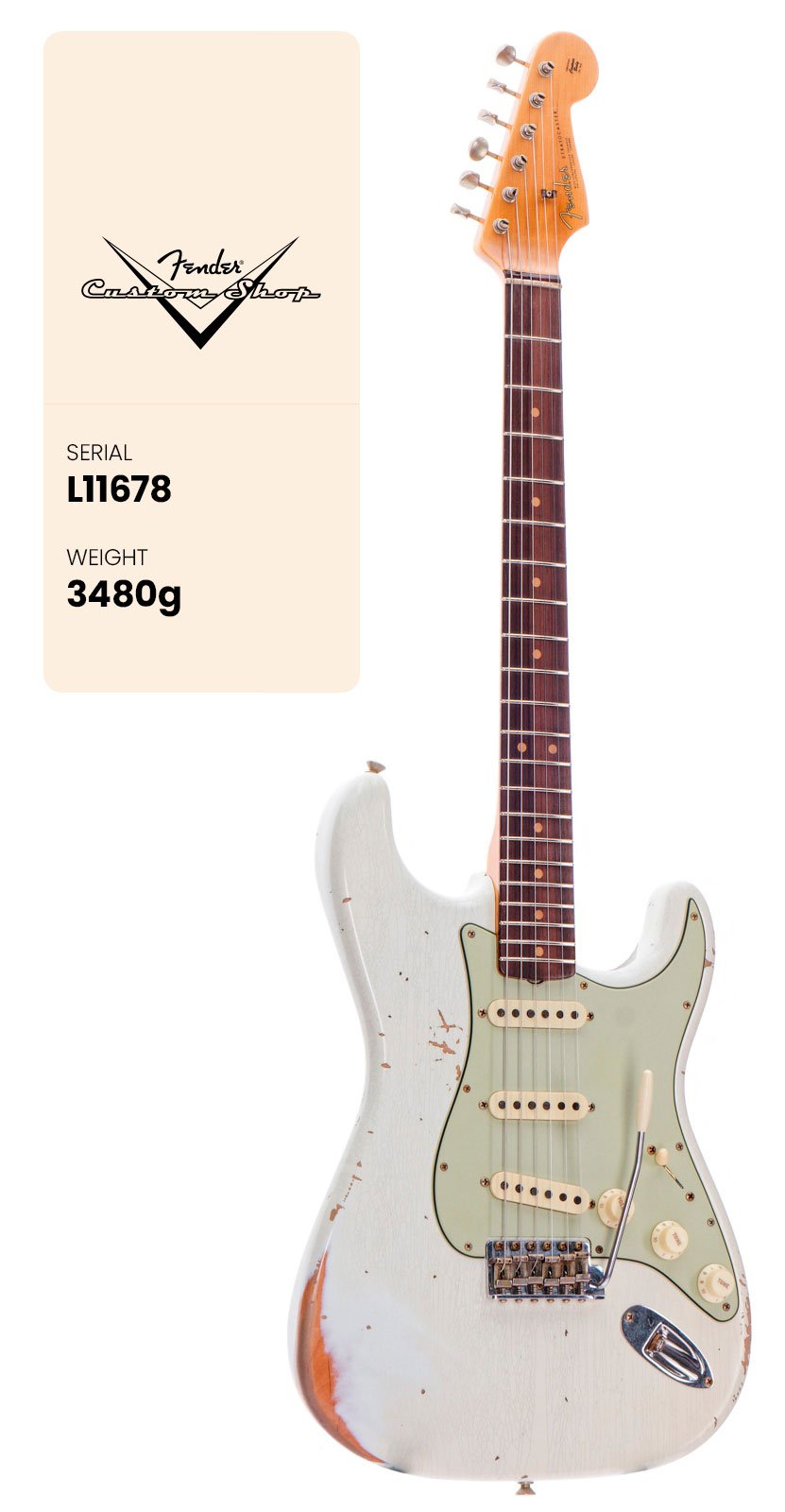 FENDER CUSTOM SHOP CS Stratocaster L-series LTD Heavy Relic Aged Olympic White