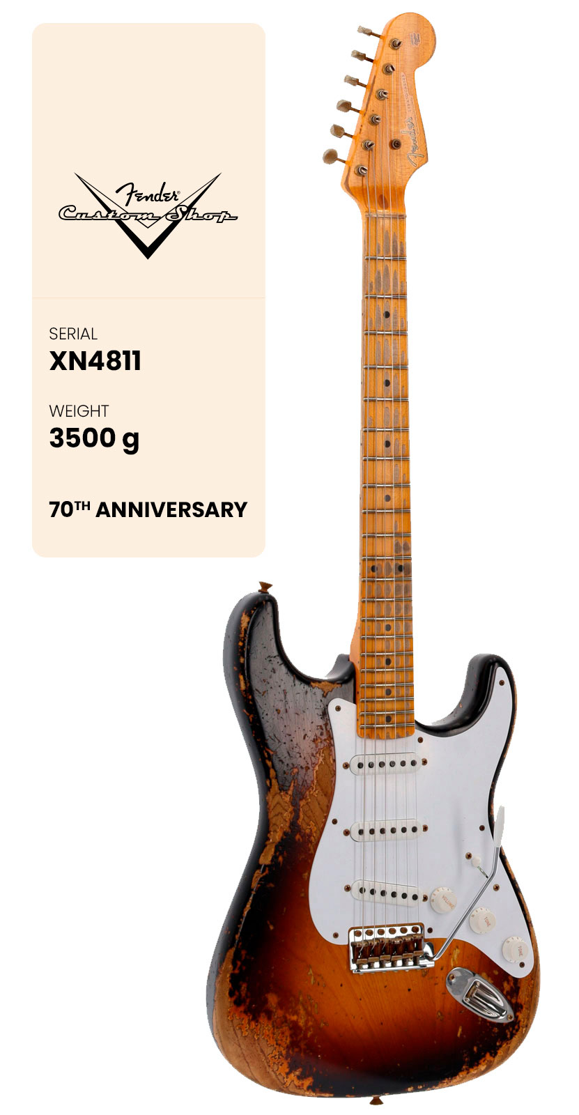 FENDER CUSTOM SHOP CS Stratocaster 54 LTD 70th Anni Super Heavy Relic WIDE-fade 2 Sunburst #XN4811