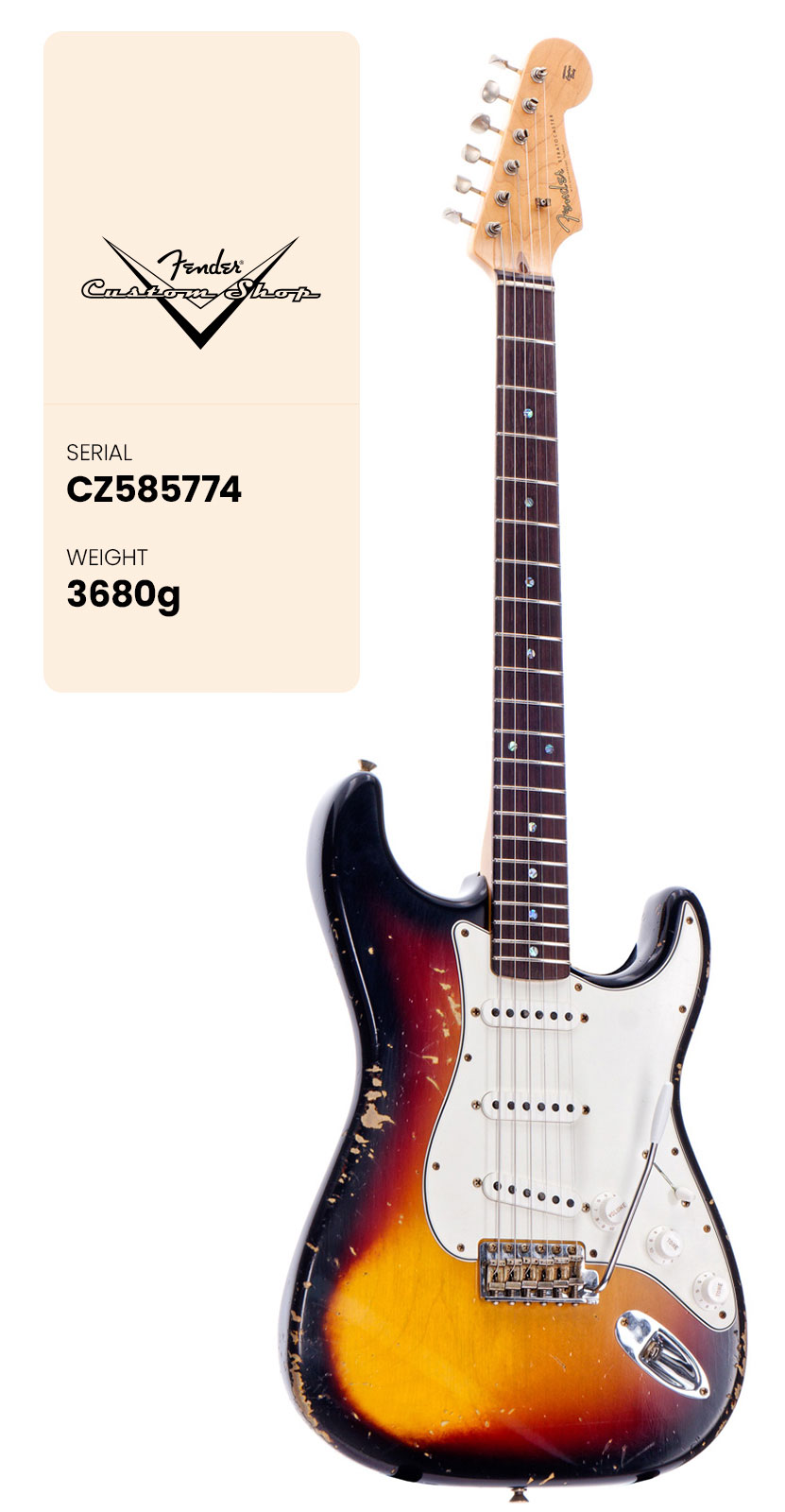 FENDER CUSTOM SHOP 60 Stratocaster Heavy Relic Rw 3-Color Sunburst
