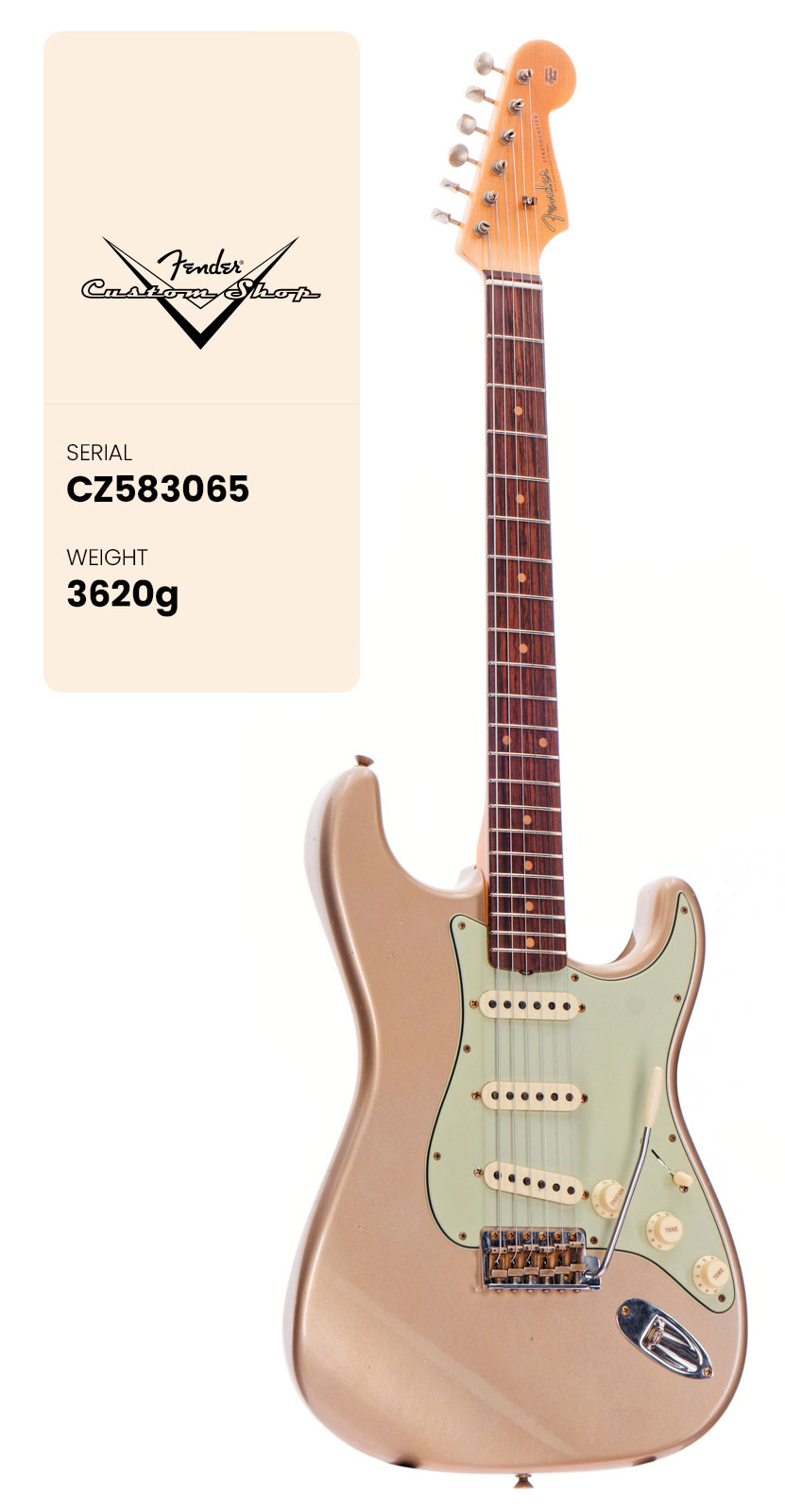 FENDER CUSTOM SHOP Stratocaster 59 Cs Rw Journeyman Faded Shoreline Gold