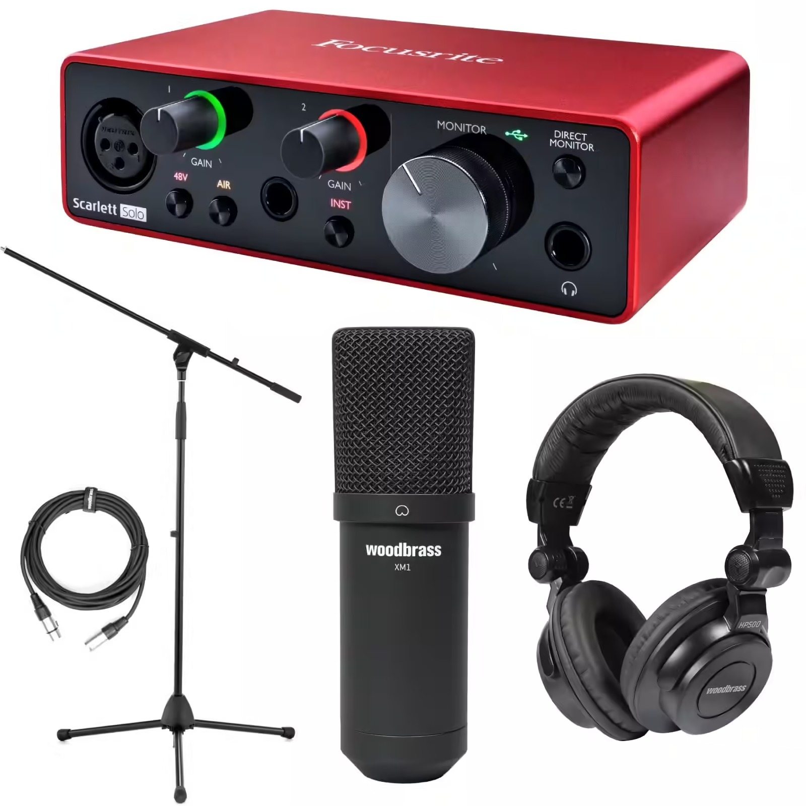 FOCUSRITE Scarlett Solo 3rd Gen XM1 Bundle
