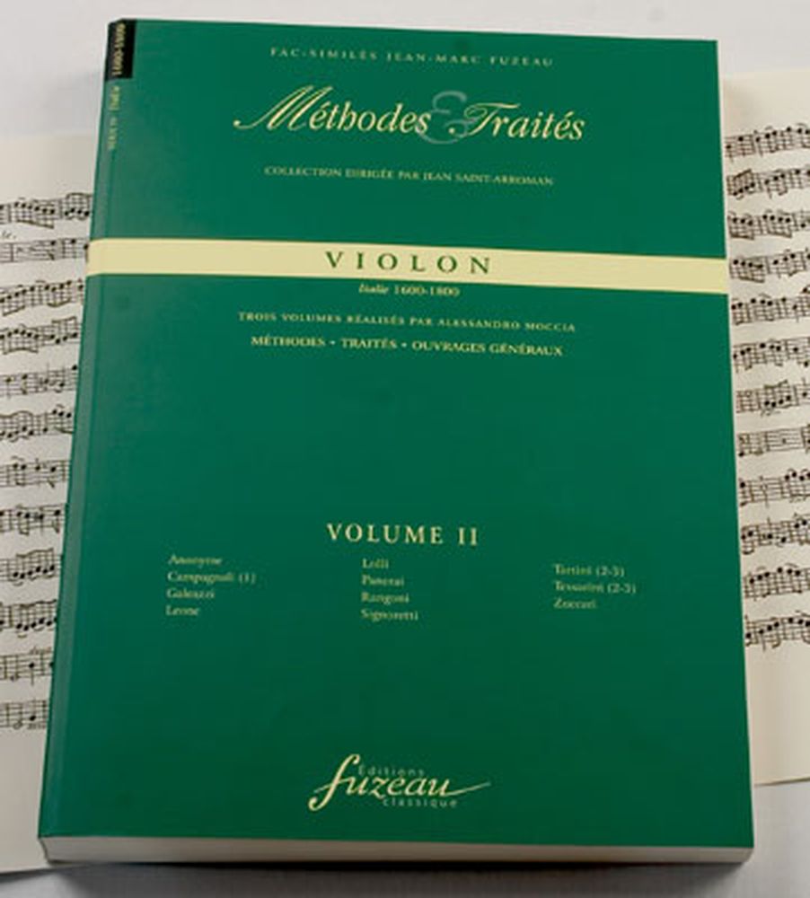 ANNE FUZEAU PRODUCTIONS MOCCIA A. - METHODES ET TRAITES VIOLON VOL.2 SERIE IV, ITALIE 1600-1800 - FAC-SIMILE FUZEAU