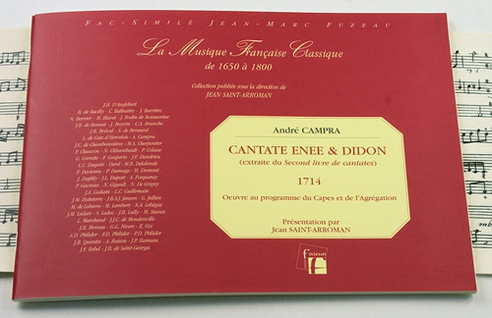 ANNE FUZEAU PRODUCTIONS CAMPRA A. - CANTATE ENEE & DIDON - SOPRANO, BASSE, BC- FAC-SIMILE FUZEAU