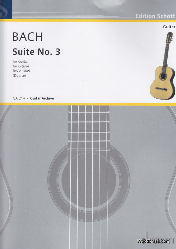 SCHOTT BACH J. S. - CELLO-SUITE N 3 - GUITARE