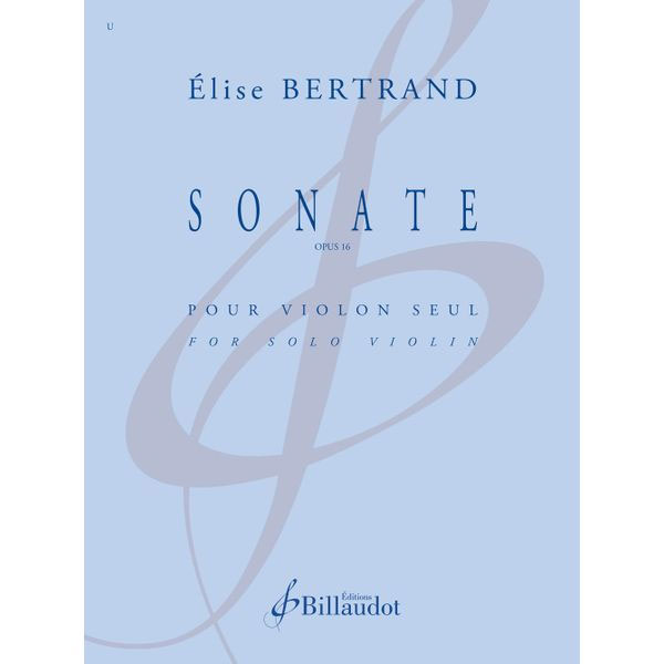 BILLAUDOT BERTRAND ELISE - SONATE OPUS 16