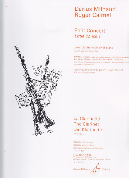 BILLAUDOT Milhaud Darius - Petit Concert - Clarinette Sib, Piano