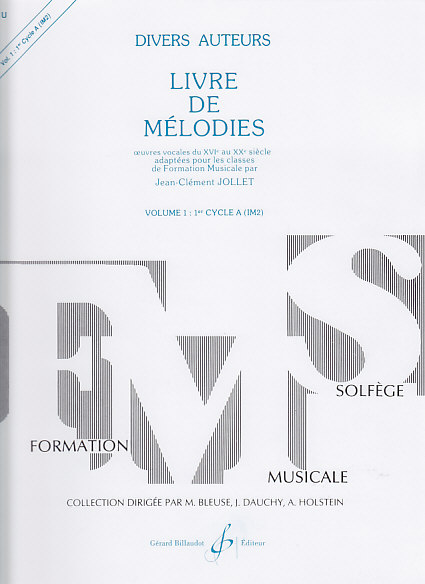 BILLAUDOT JOLLET JEAN-CLEMENT - LIVRE DE MELODIES VOL.1