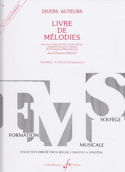 BILLAUDOT JOLLET JEAN-CLEMENT - LIVRE DE MELODIES VOL.3