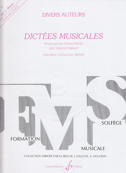 BILLAUDOT JOLLET JEAN-CLEMENT - DICTEES MUSICALES VOL.4 + CD - ELEVE