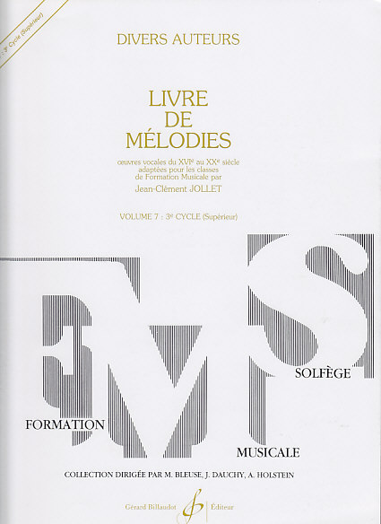 BILLAUDOT JOLLET JEAN-CLEMENT - LIVRE DE MELODIES VOL.7