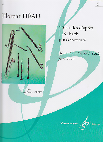 BILLAUDOT HEAU F. - 30 ETUDES D'APRES J.S.BACH VOL.1 - CLARINETTE