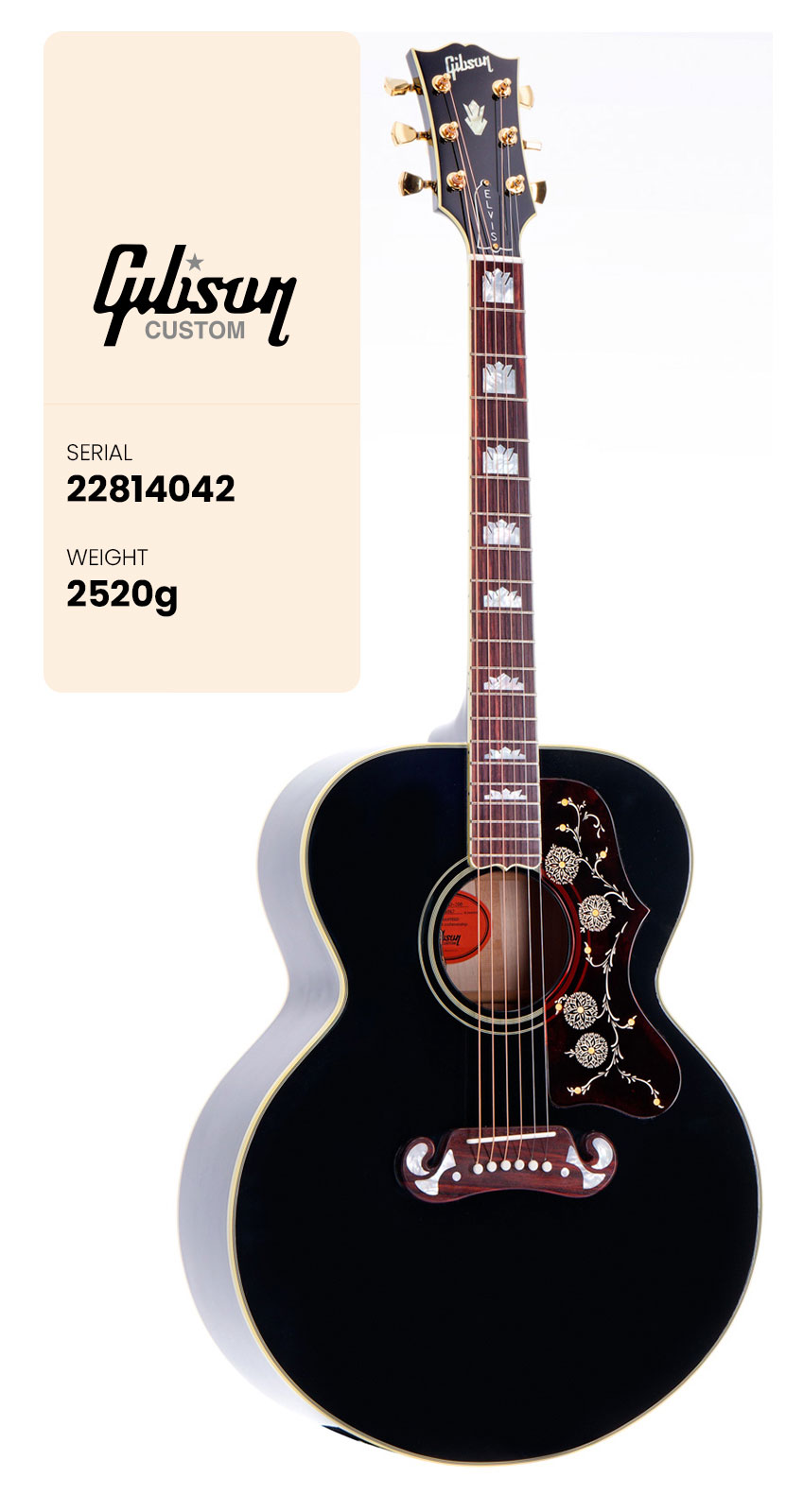 GIBSON CUSTOM Sj-200 Signature Elvis Ebony Cs Mc