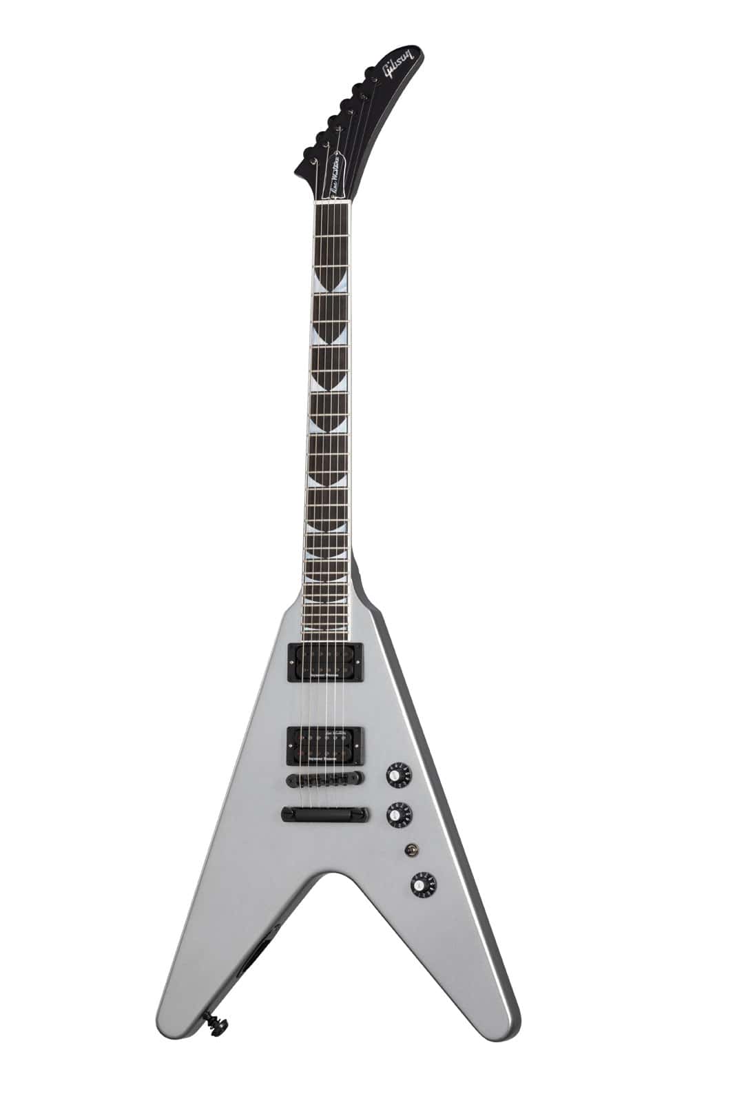GIBSON USA FLYING V ARTIST DAVE MUSTAINE EXP SILVER METALLIC 