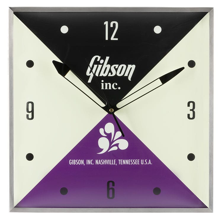 GIBSON ACCESSORIES HORLOGE GIBSON VINTAGE LIGHTED WALL CLOCK - GIBSON INC. SIGN