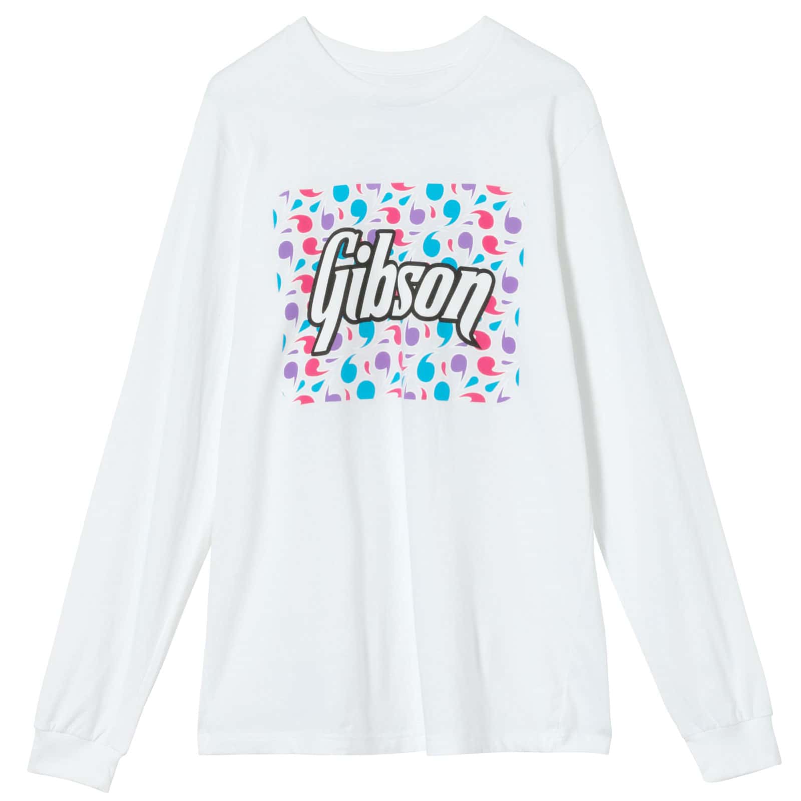 GIBSON ACCESSORIES FLORAL BLOCK LOGO LONG SLEEVE TEE WHITE TAILLE M 