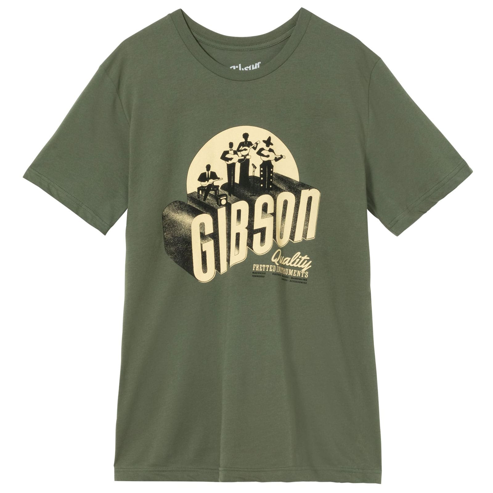GIBSON ACCESSORIES THE BAND TEE ARMY GREEN TAILLE M 
