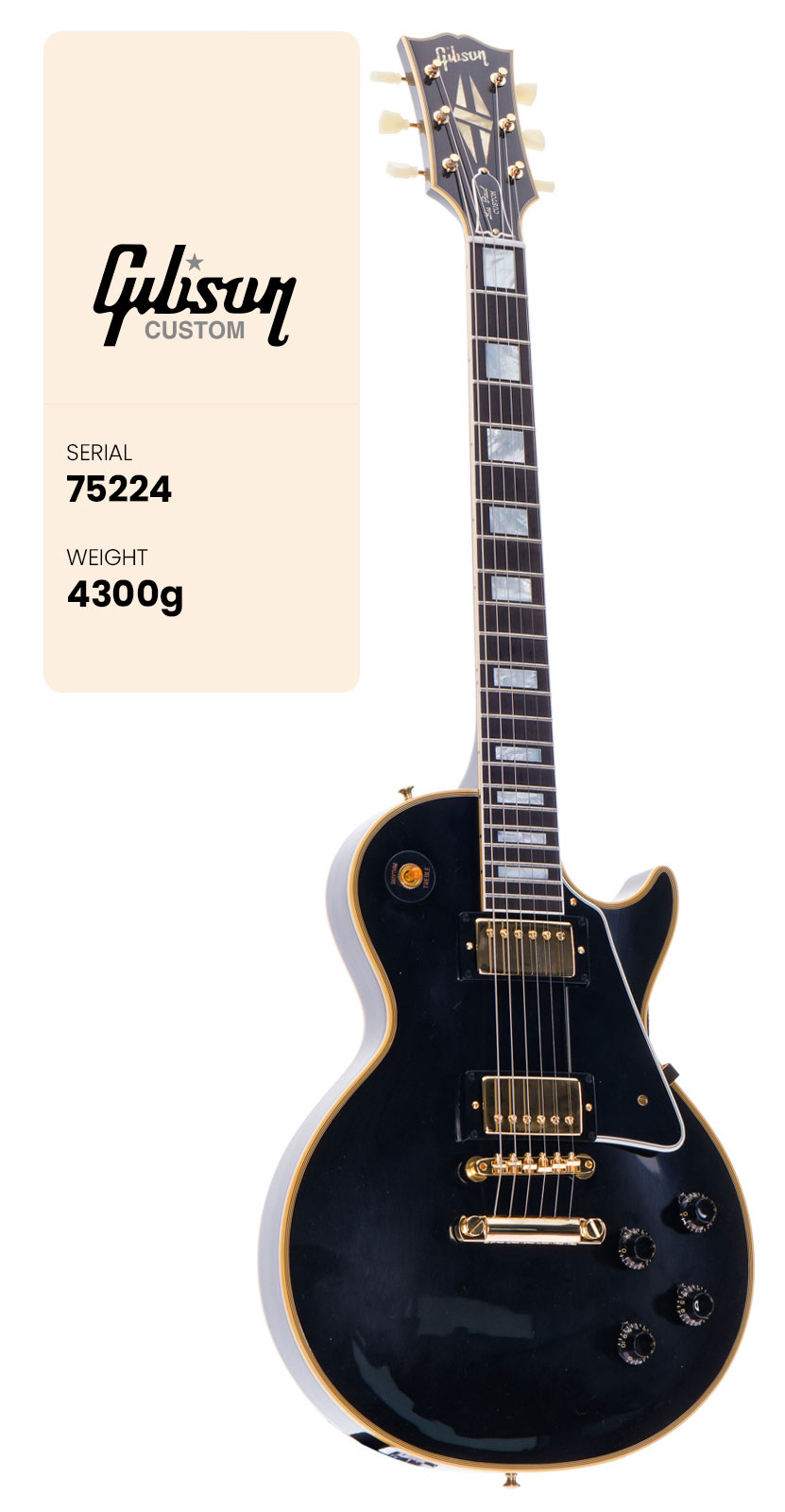GIBSON CUSTOM Les Paul Custom 1957 Reissue 2-Pickup Vos Ebony Cs Hrc
