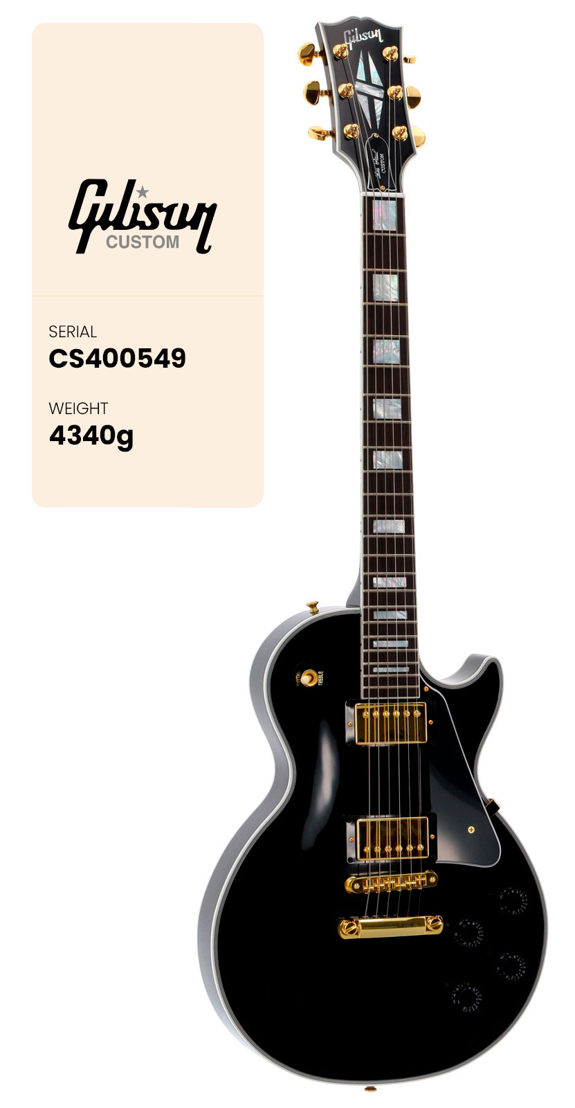GIBSON CUSTOM Les Paul Custom Ebony CS MC #CS400549
