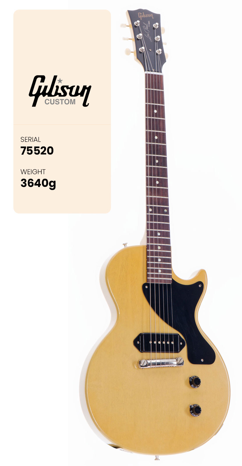 GIBSON CUSTOM Les Paul Junior 1957 Vos Tv Yellow Cs Hrc