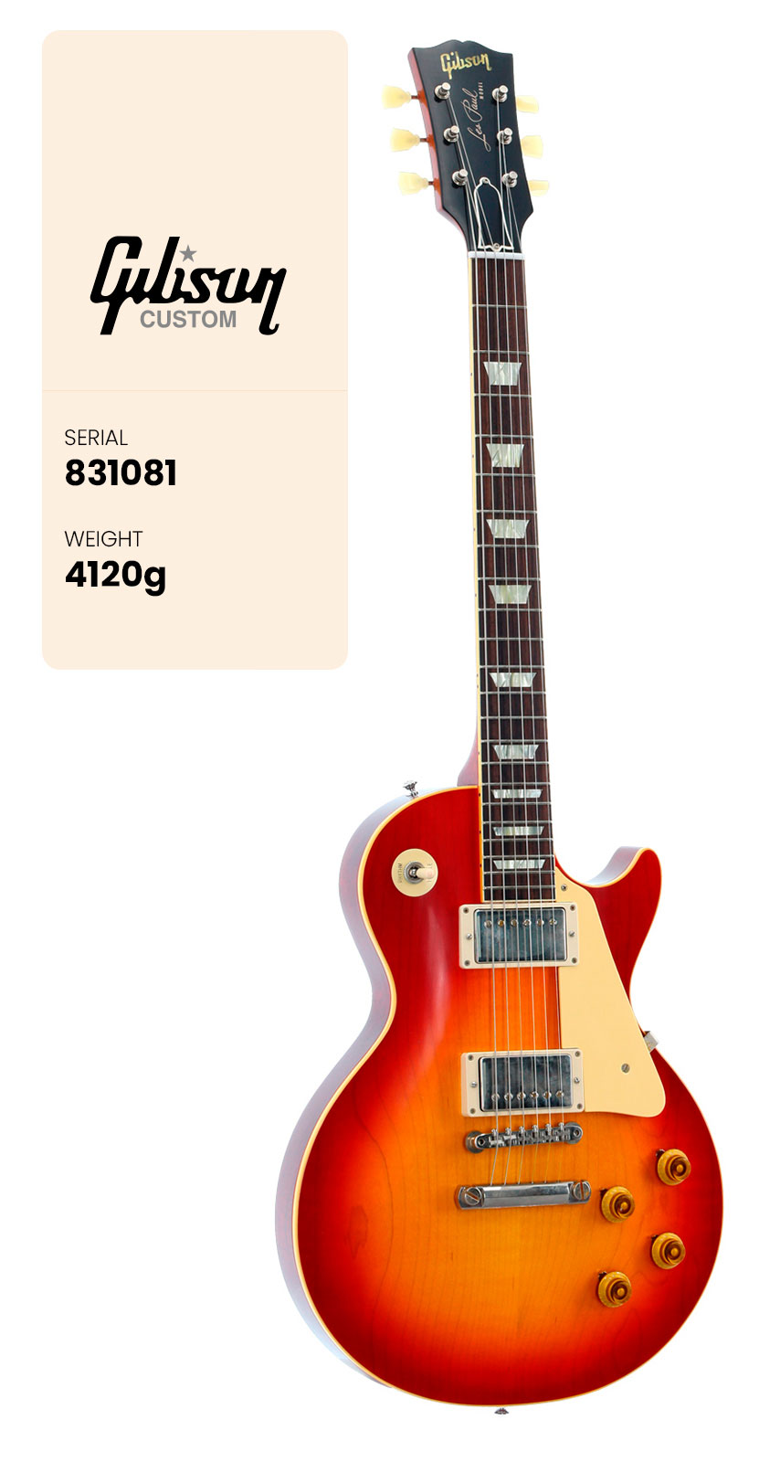 GIBSON CUSTOM Les Paul Standard 1958 Ultra Light Aged Bourbon Burst CS MLC #831081