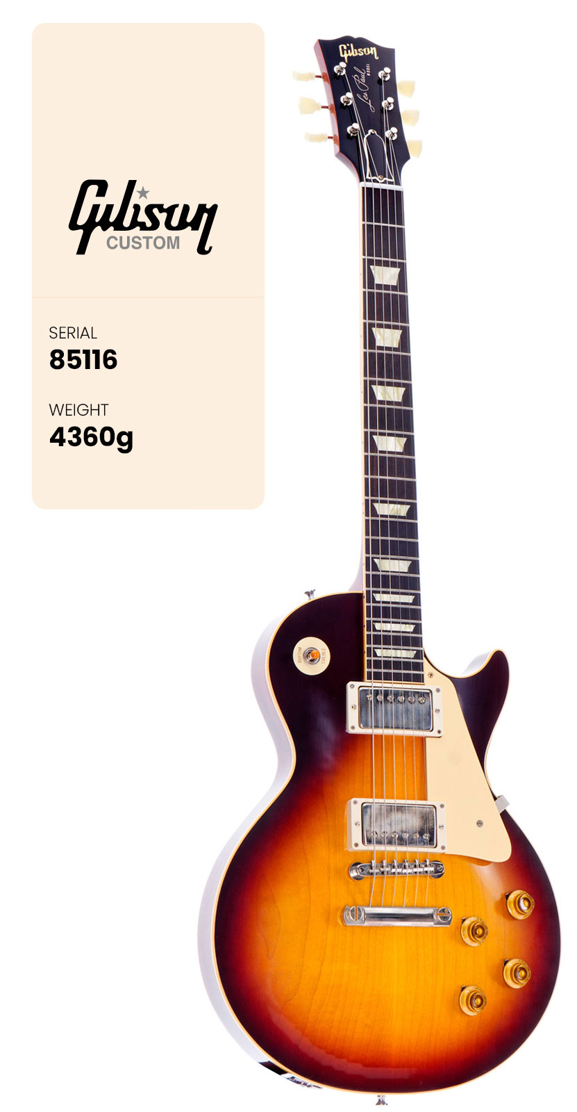 GIBSON CUSTOM Les Paul Standard 1958 Vos Bourbon Burst Cs Hrc