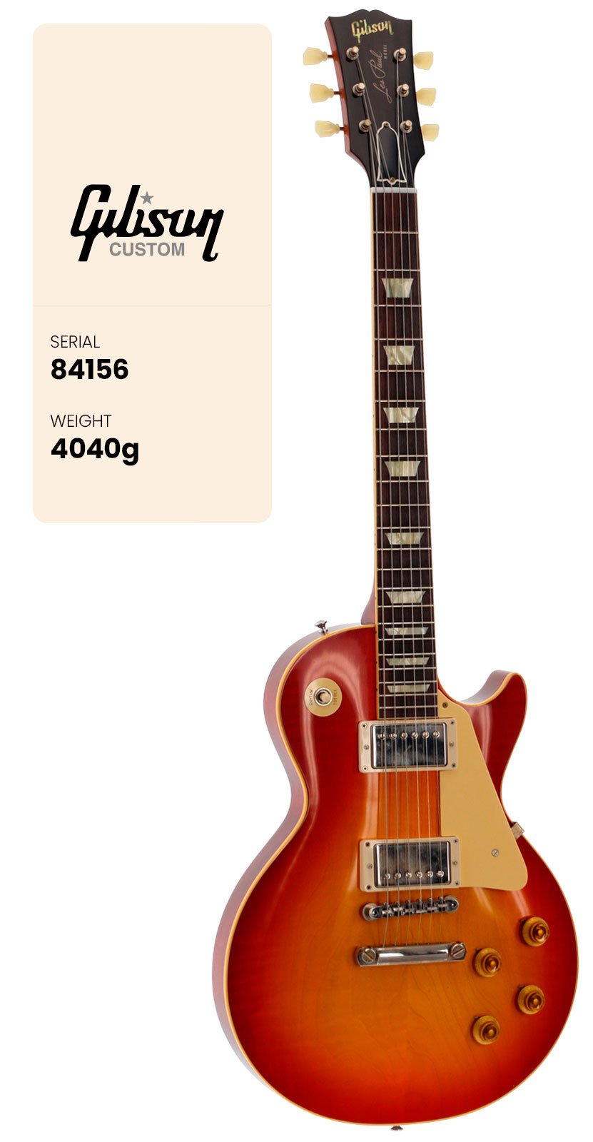 GIBSON CUSTOM Les Paul Standard 1958 Vos Washed Cherry Sunburst CS HRC #84156