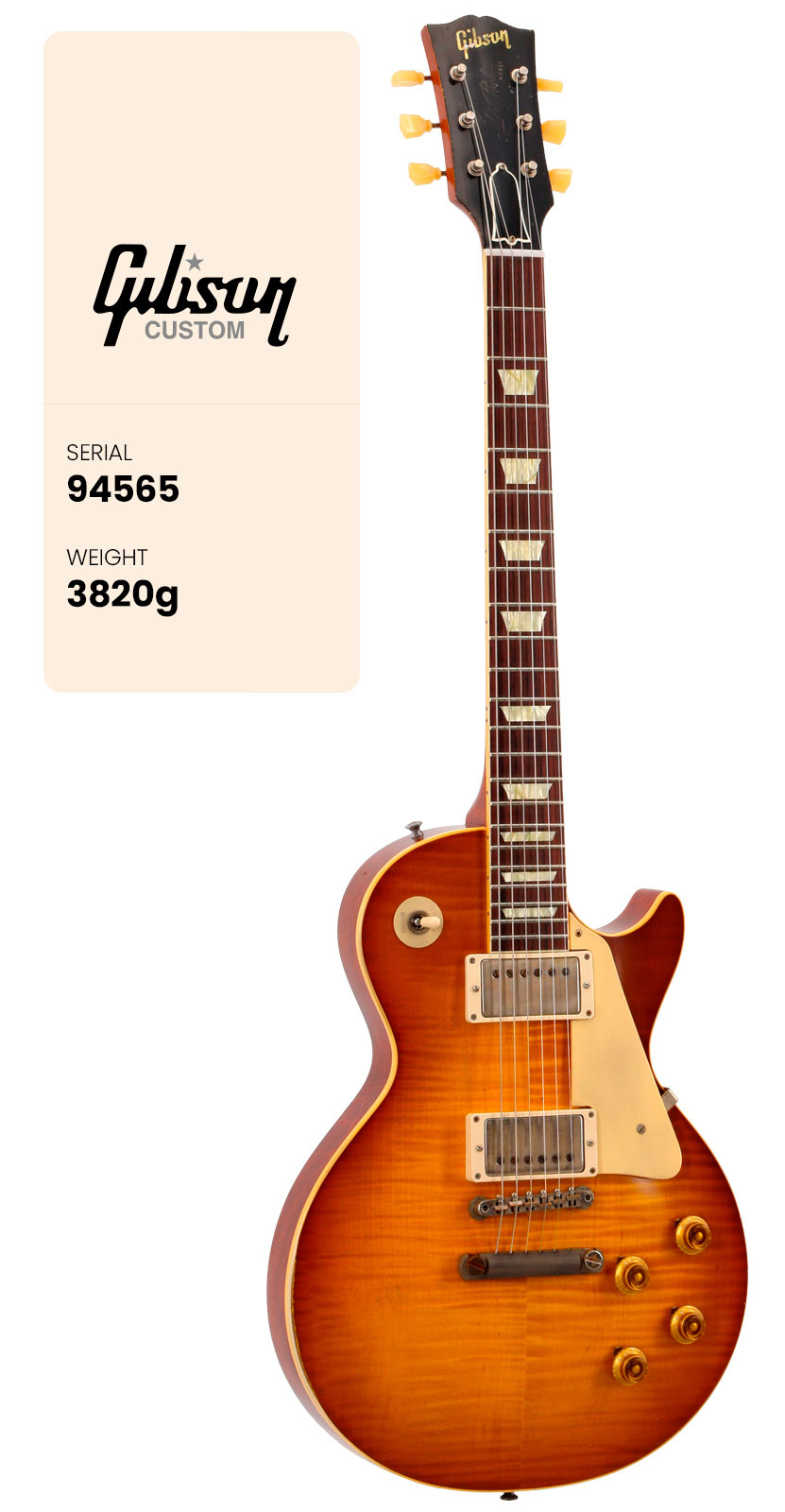 GIBSON CUSTOM Les Paul Standard 1959 Heavy Aged Golden Poppy Burst CS MLC #94565