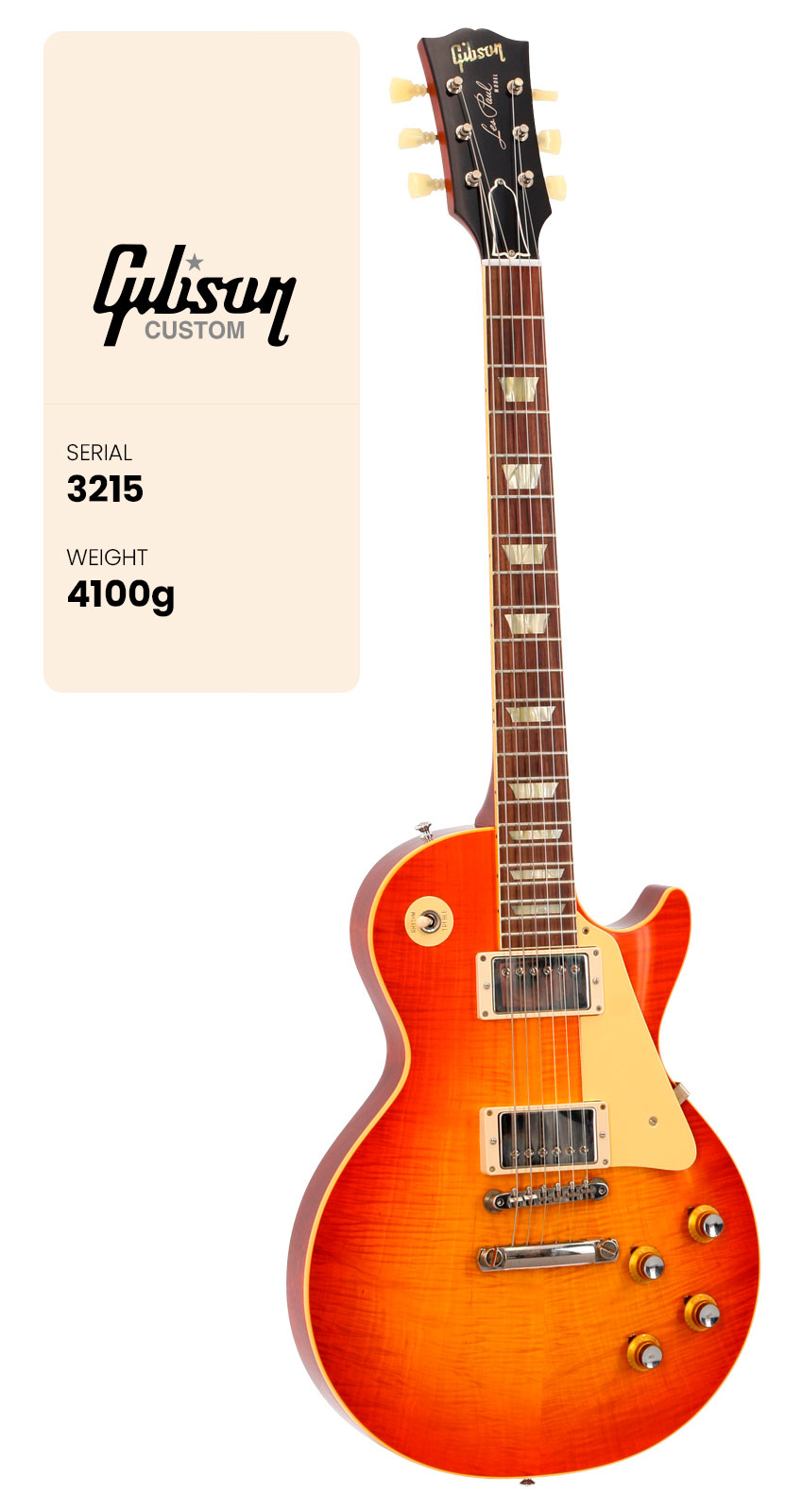 GIBSON CUSTOM Les Paul Standard 1960 Vos Tangerine Burst CS HRC #03215