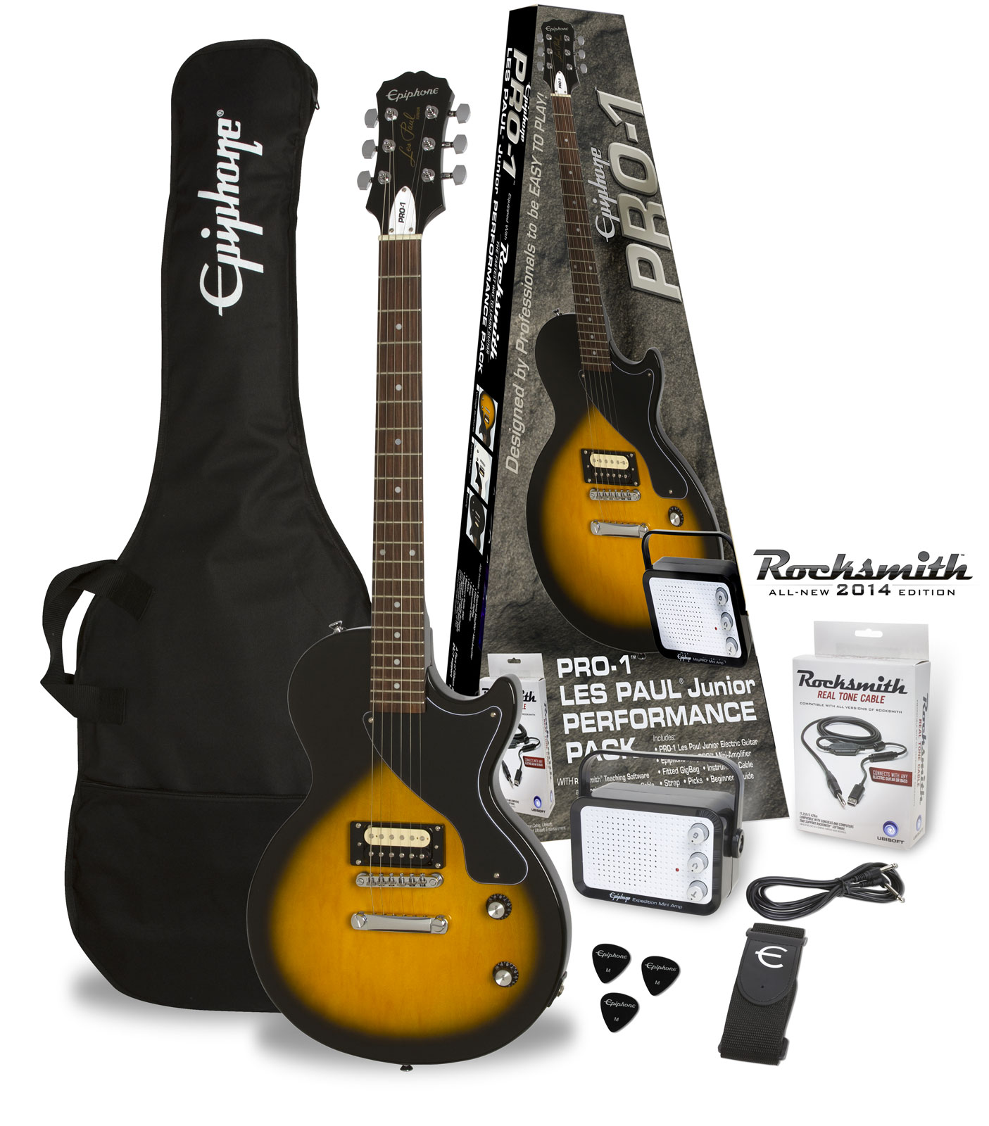 Epiphone Pro-1 Les Paul Junior Vintage Sunburst Pack (rocksmith)