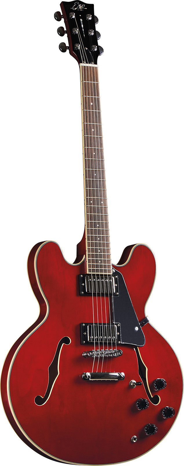 EKO Fusion hollowbody double cut Cherry Red