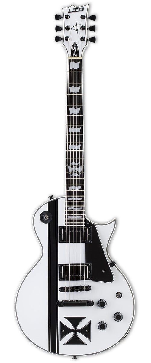 LTD GUITARS SIGNATURE JAMES HETFIELD IRONCROSS SNOW WHITE