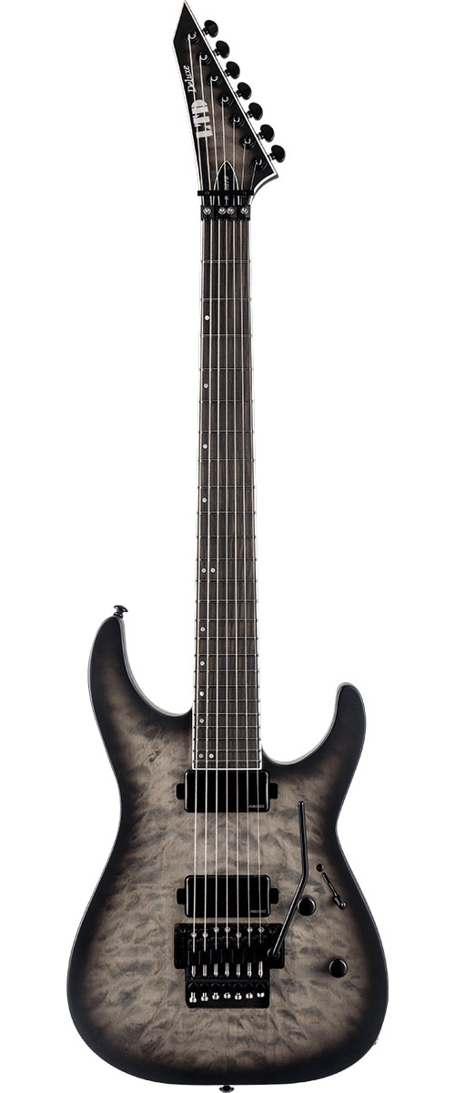 LTD GUITARS M-1007 Baritone Qm Charcoal Black Satin - B Stock