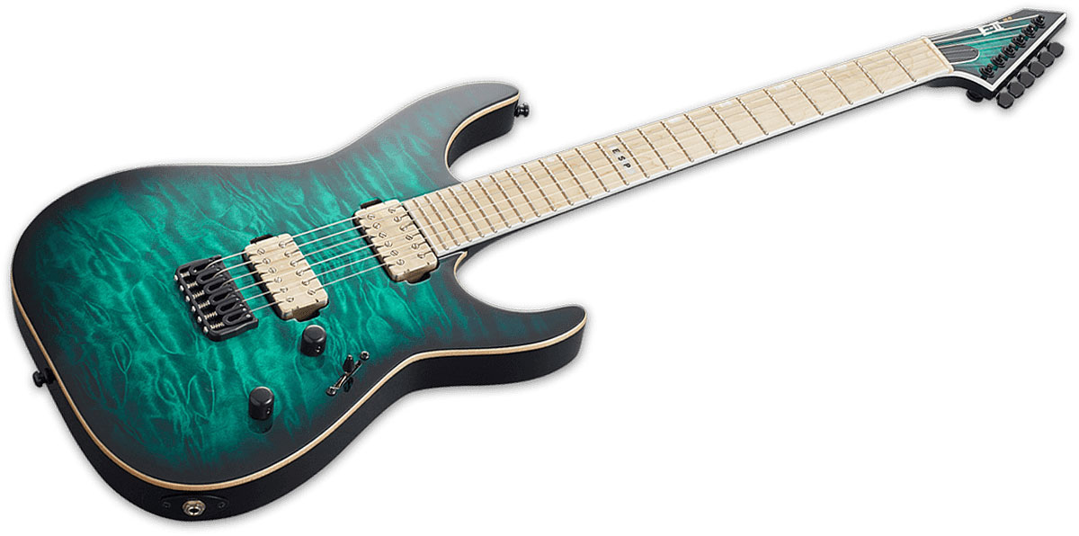 Esp E-ii Standard M-ii Turquoise Pommele Degrade