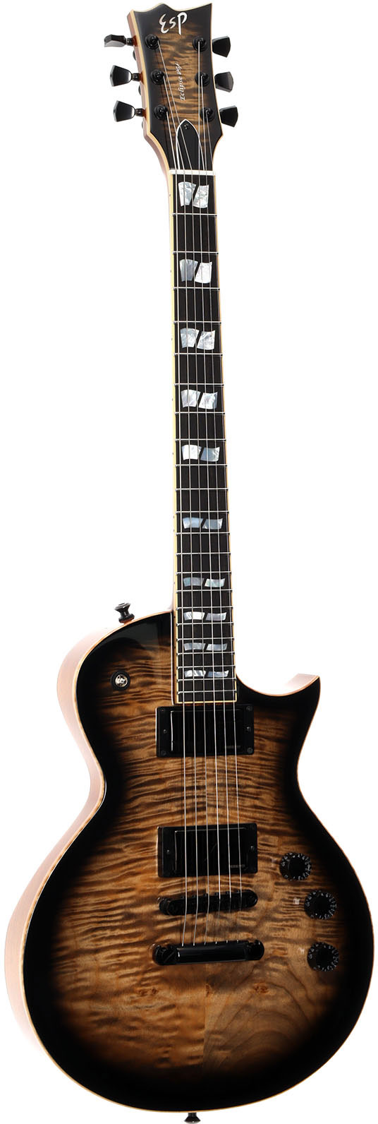 ESP Usa Eclipse Quilted Maple Fishman See Thru Black Sunburst